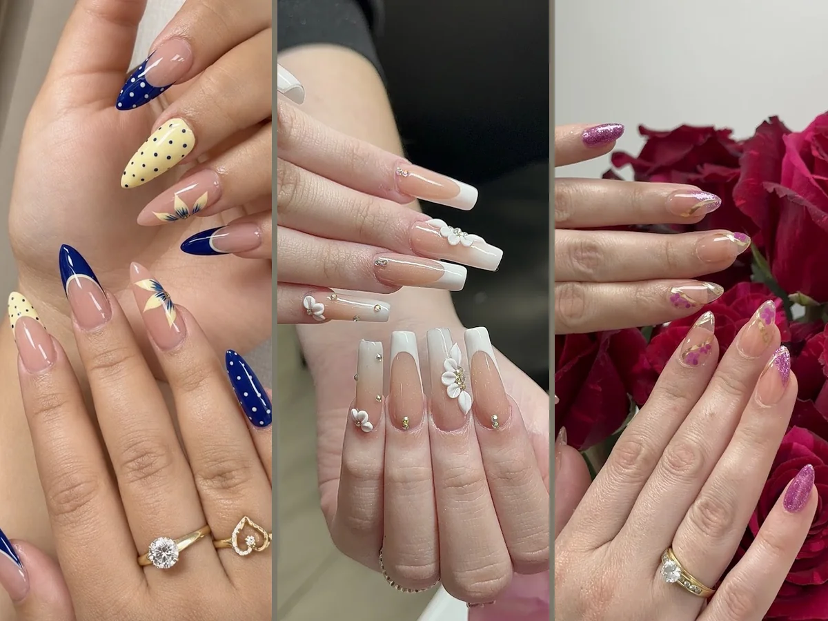 Pedicure station with polished toes